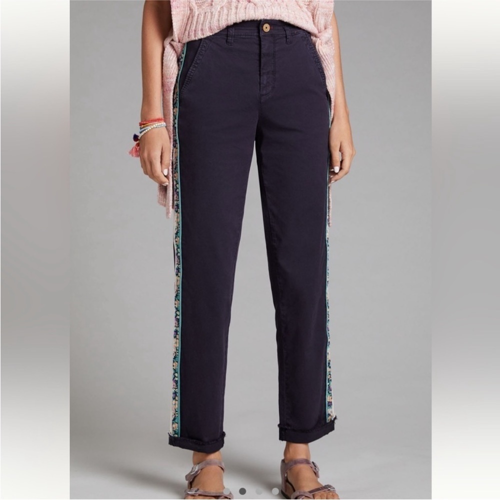 Anthropologie Pilcro Easton Chino High Rise Floral Side Pants
